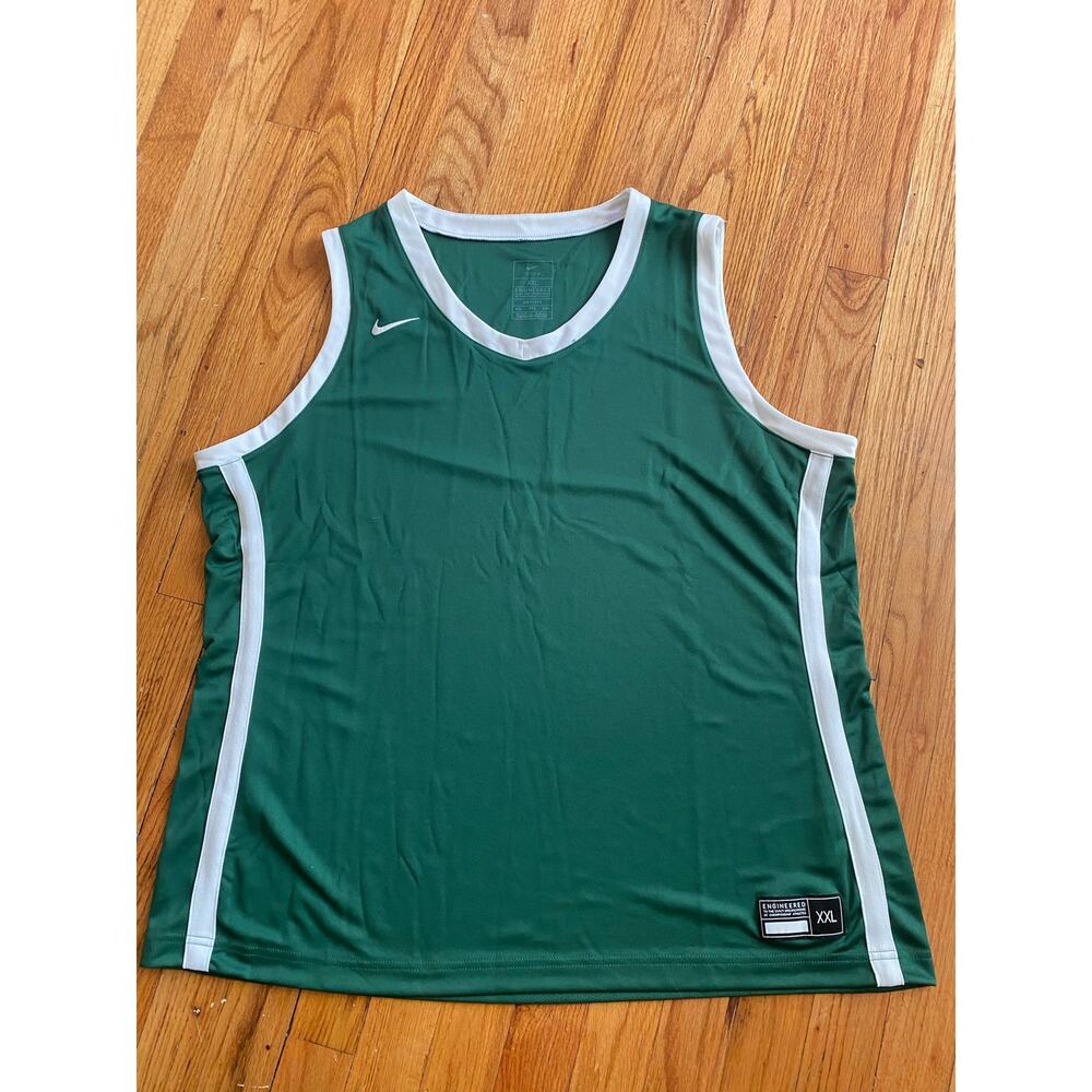 Nike Team Dri-Fit Engineered Sleeveless Green Top XXL Green  White Swoosh MSU